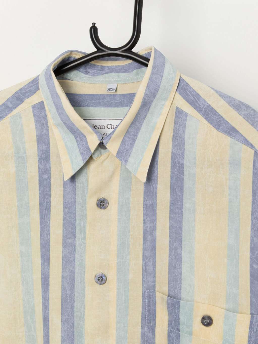 90s vintage striped shirt with short sleeves - Medium - Image 2