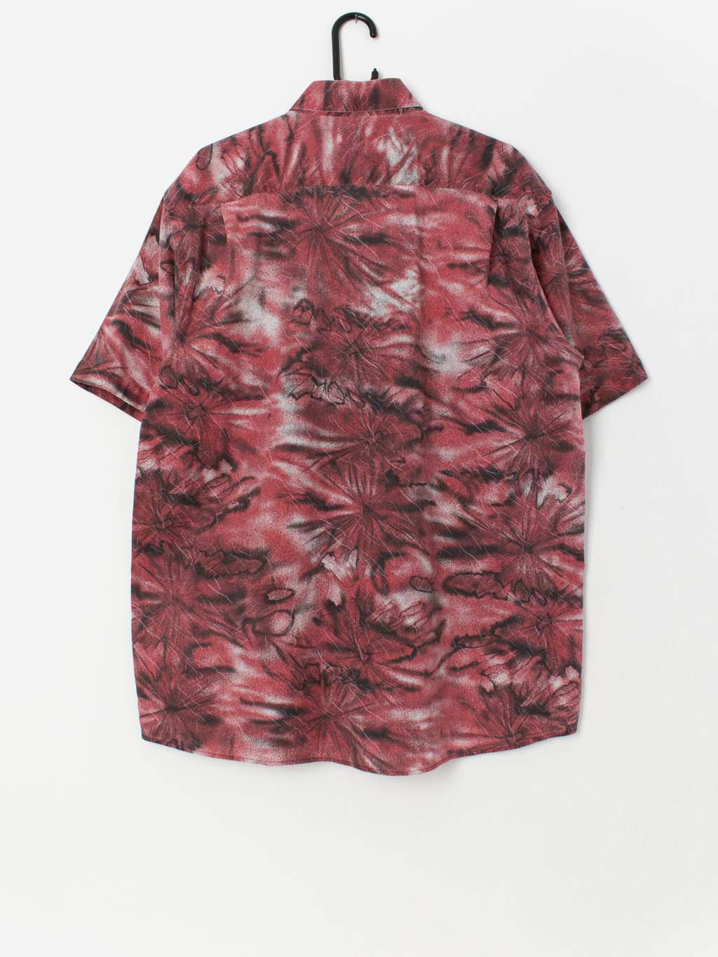 Red vintage shirt with crazy pattern - Large - Image 3