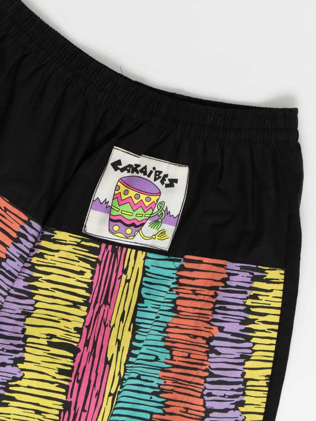 Vintage 80s Caribbean shorts with neon pattern - M / L - Image 3