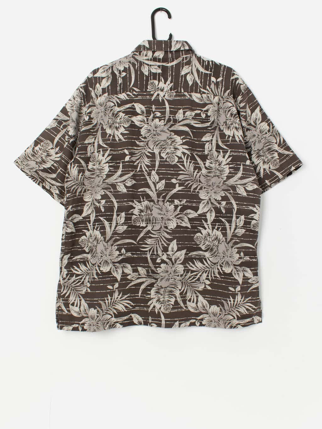 Vintage brown Hawaiian shirt with floral pattern - L - Image 3