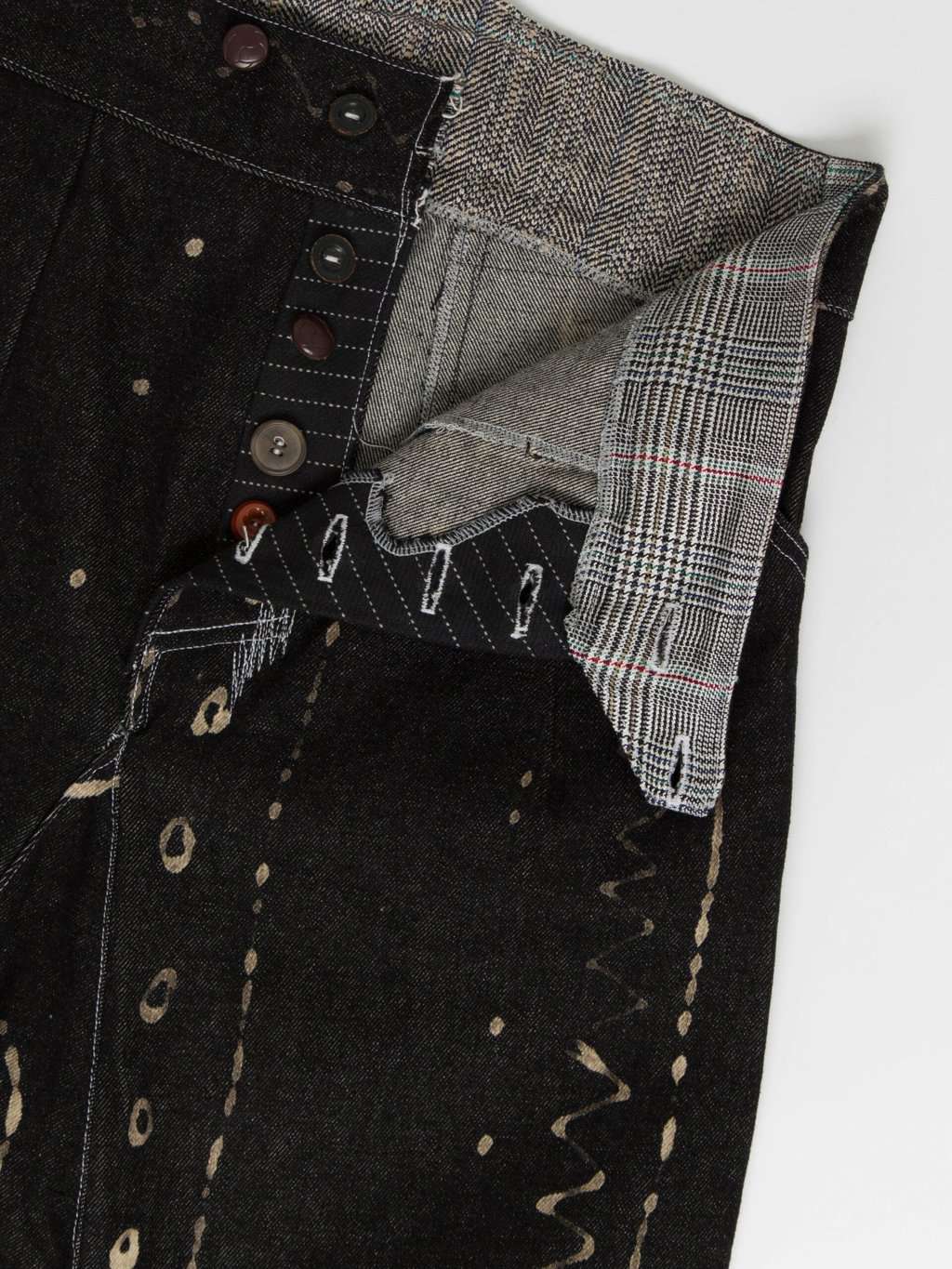 Vintage customised denim jeans with artsy design - 33 X 17 - Image 2