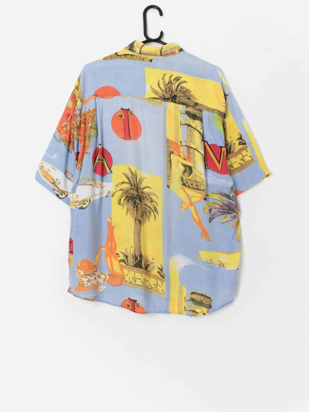 Vintage graphic holiday shirt in sky blue - Large - Image 3