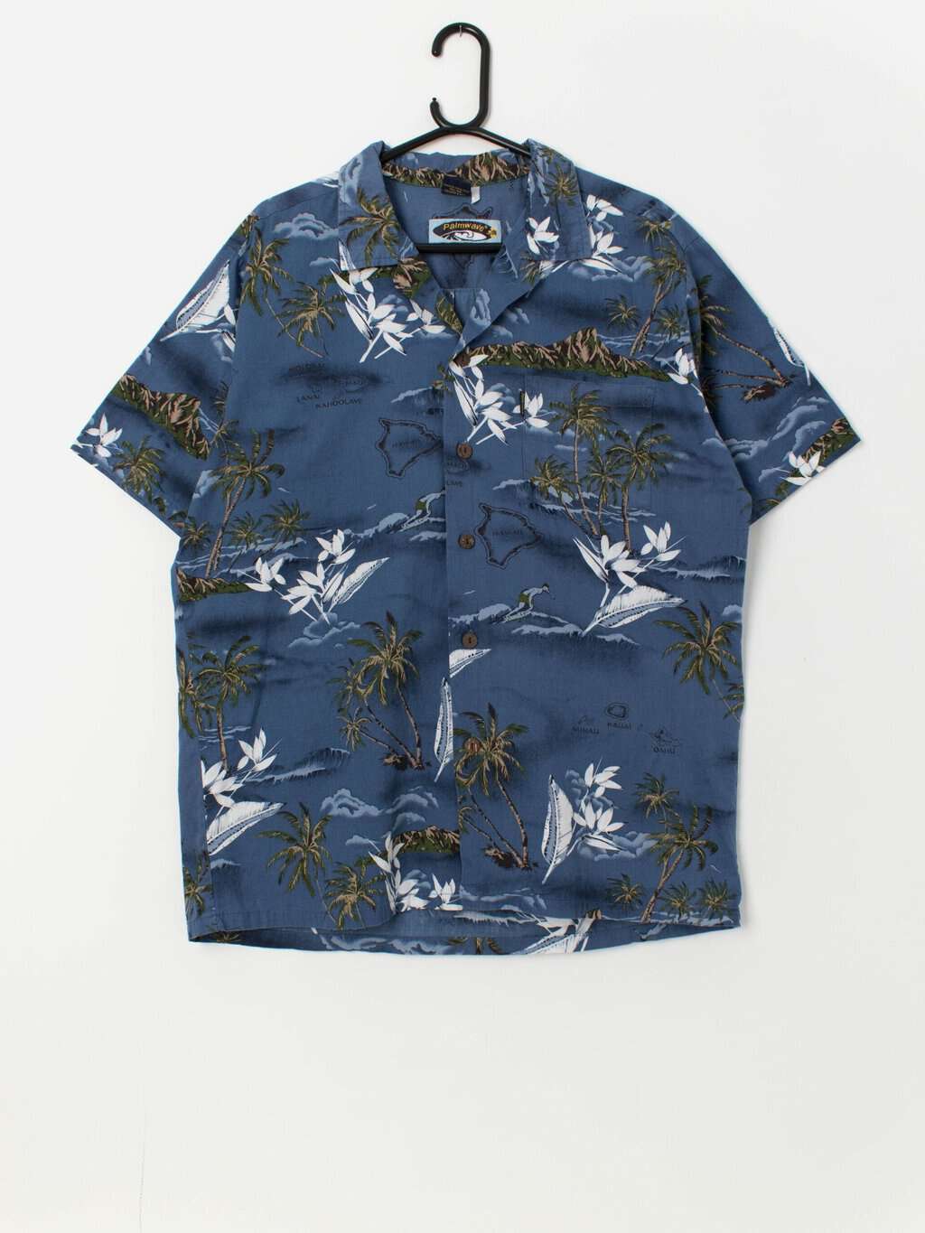 Vintage Hawaii Islands shirt in blue - Large