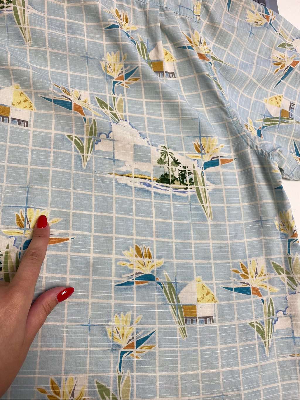 Vintage Hawaiian blue shirt with island pattern - 2XL - Image 6