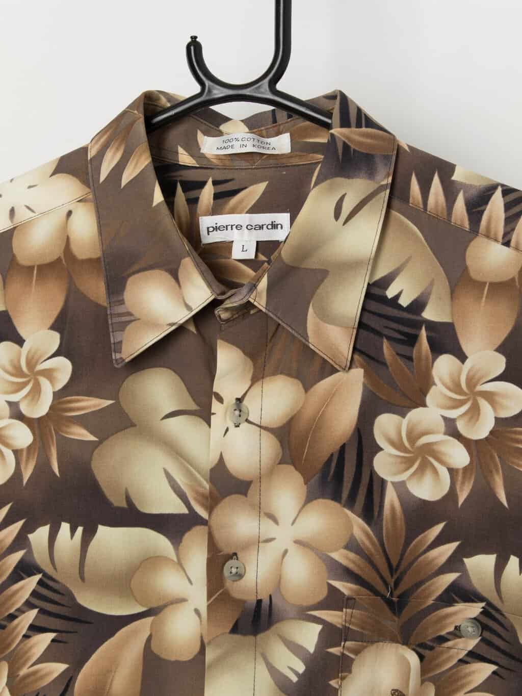 Vintage Hawaiian shirt in brown and beige - Large - Image 2