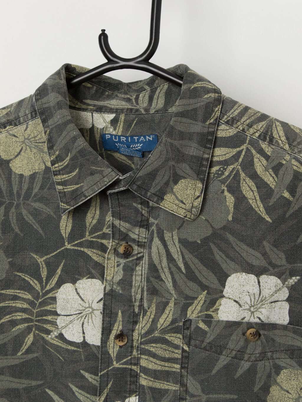 Vintage Hawaiian shirt in forest green - Large - Image 2