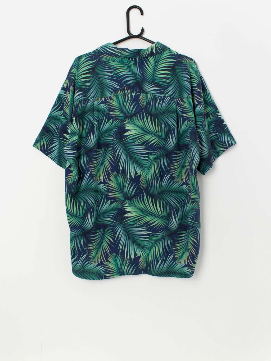 Vintage Hawaiian shirt with bold palm leaf pattern, made in Hawaii - Large - Image 3