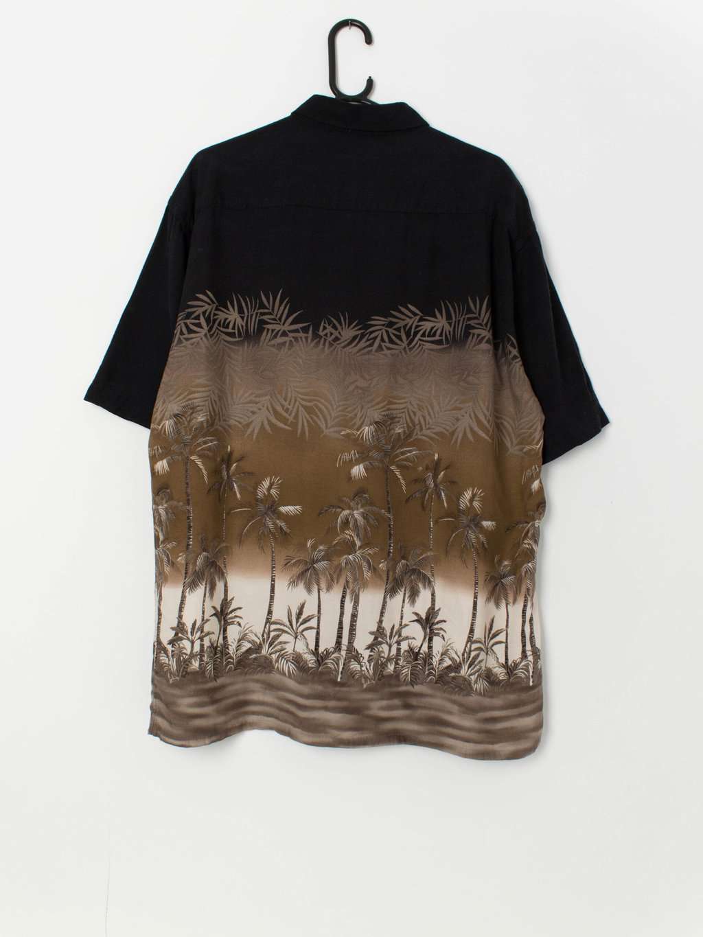 Vintage Hawaiian shirt with brown palm tree design - Large - Image 2