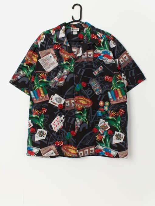 Vintage Hawaiian shirt with cool casino print - XL