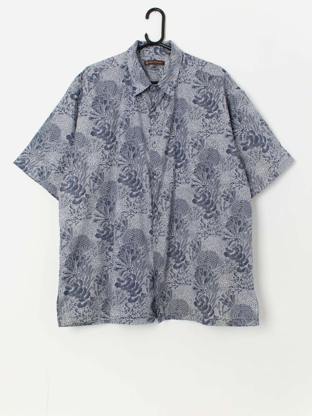 Vintage Hawaiian shirt with fan pattern - XL