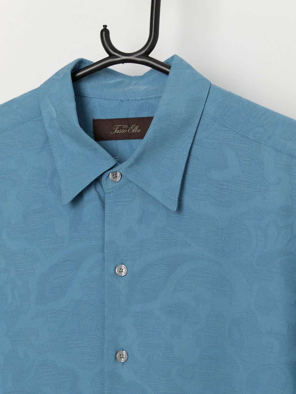 Vintage Hawaiian silk shirt in blue - Medium - Image 2