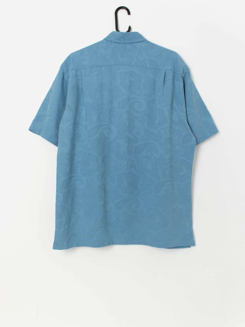 Vintage Hawaiian silk shirt in blue - Medium - Image 3