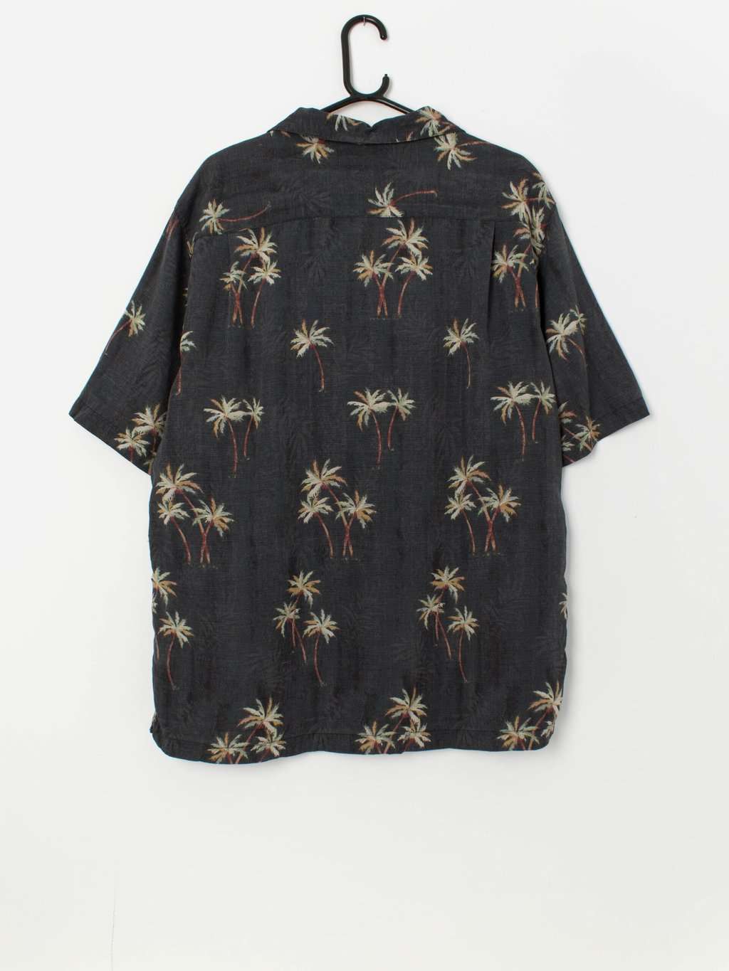 Vintage Hawaiian silk shirt with palm tree print - Large - Image 3