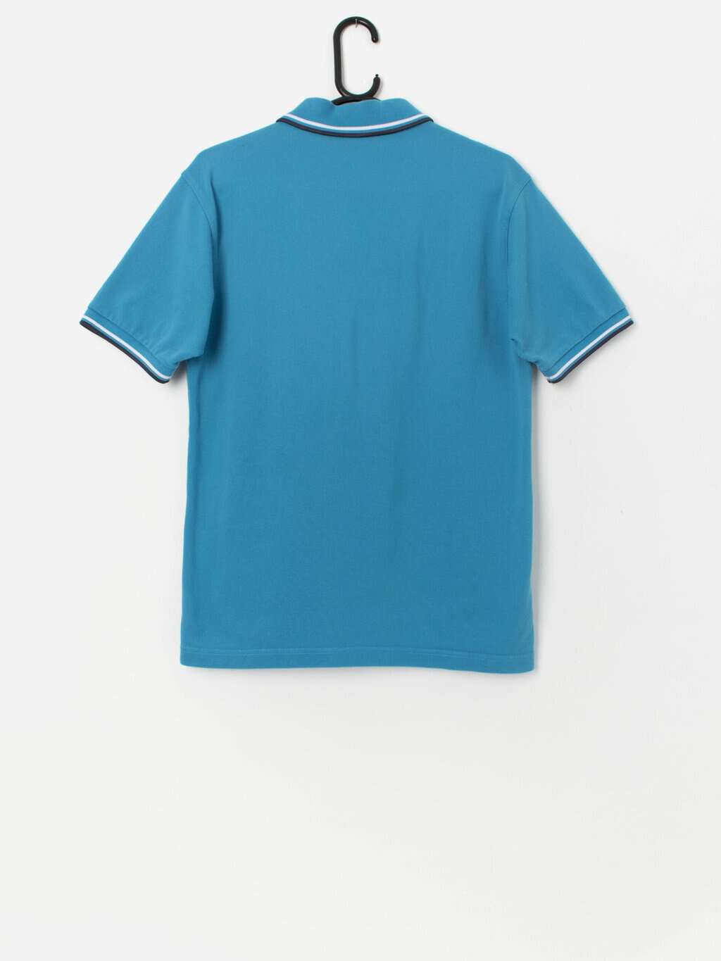 Vintage men's Fred Perry polo shirt in blue and white - Medium - Image 3