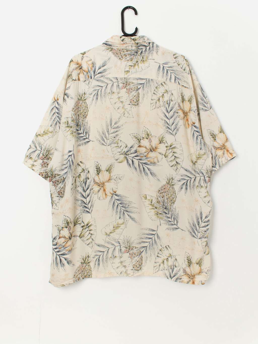 Vintage pastel Hawaiian shirt with pineapple and philodendron plant print - 2XL - Image 3