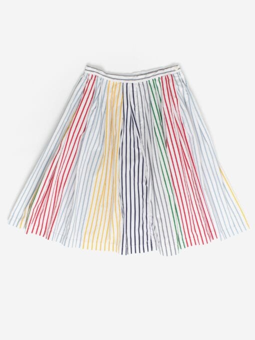 Vintage pleated skirt with multicoloured stripes - Small
