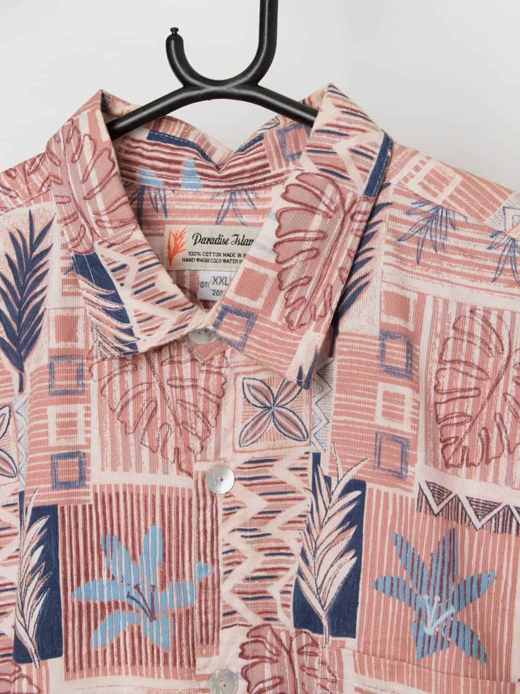 Vintage red Hawaiian shirt with mother of pearl buttons - XL - Image 2