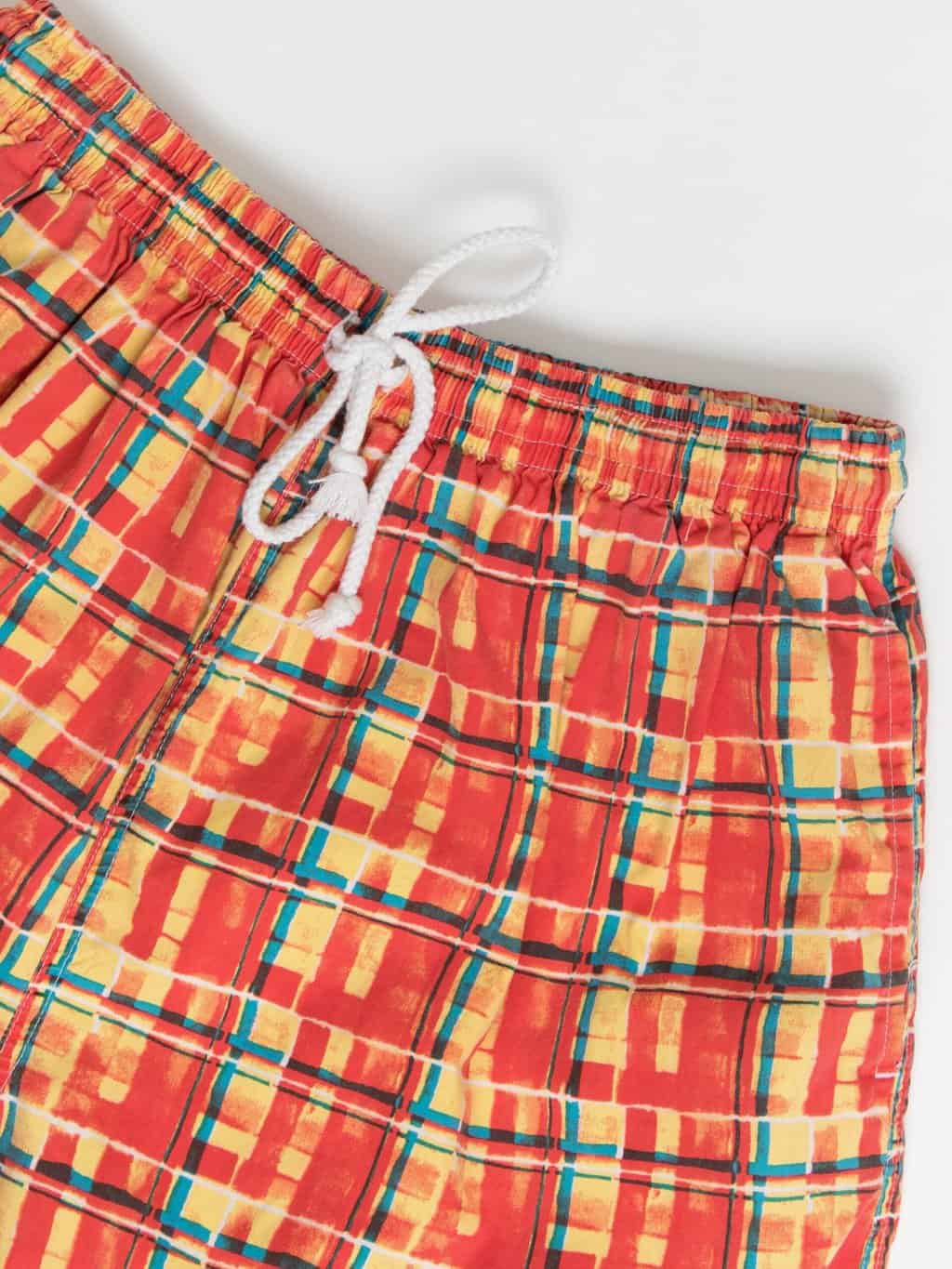 Vintage red plaid swimming shorts - Medium / Large - Image 2