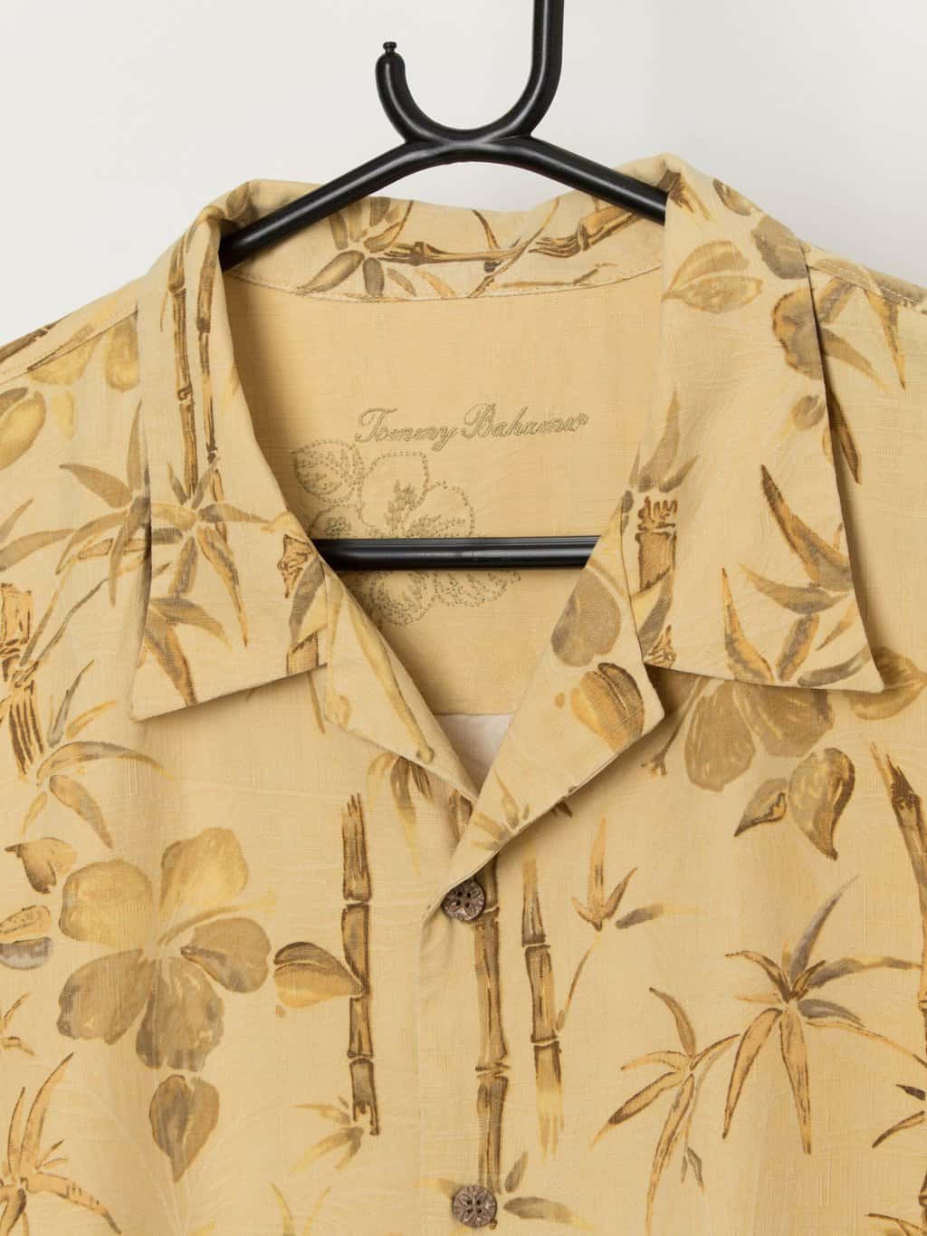 Vintage silk Hawaiian shirt with bamboo pattern - XL - Image 2
