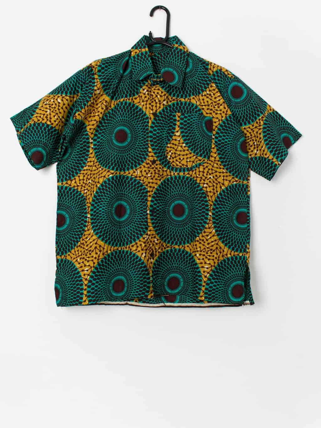 Vintage vibrant printed cotton shirt - Medium