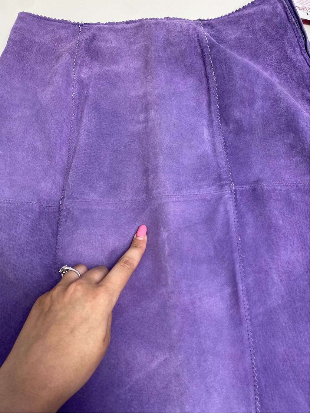 Vintage Y2K lilac suede skirt - Medium - Image 5