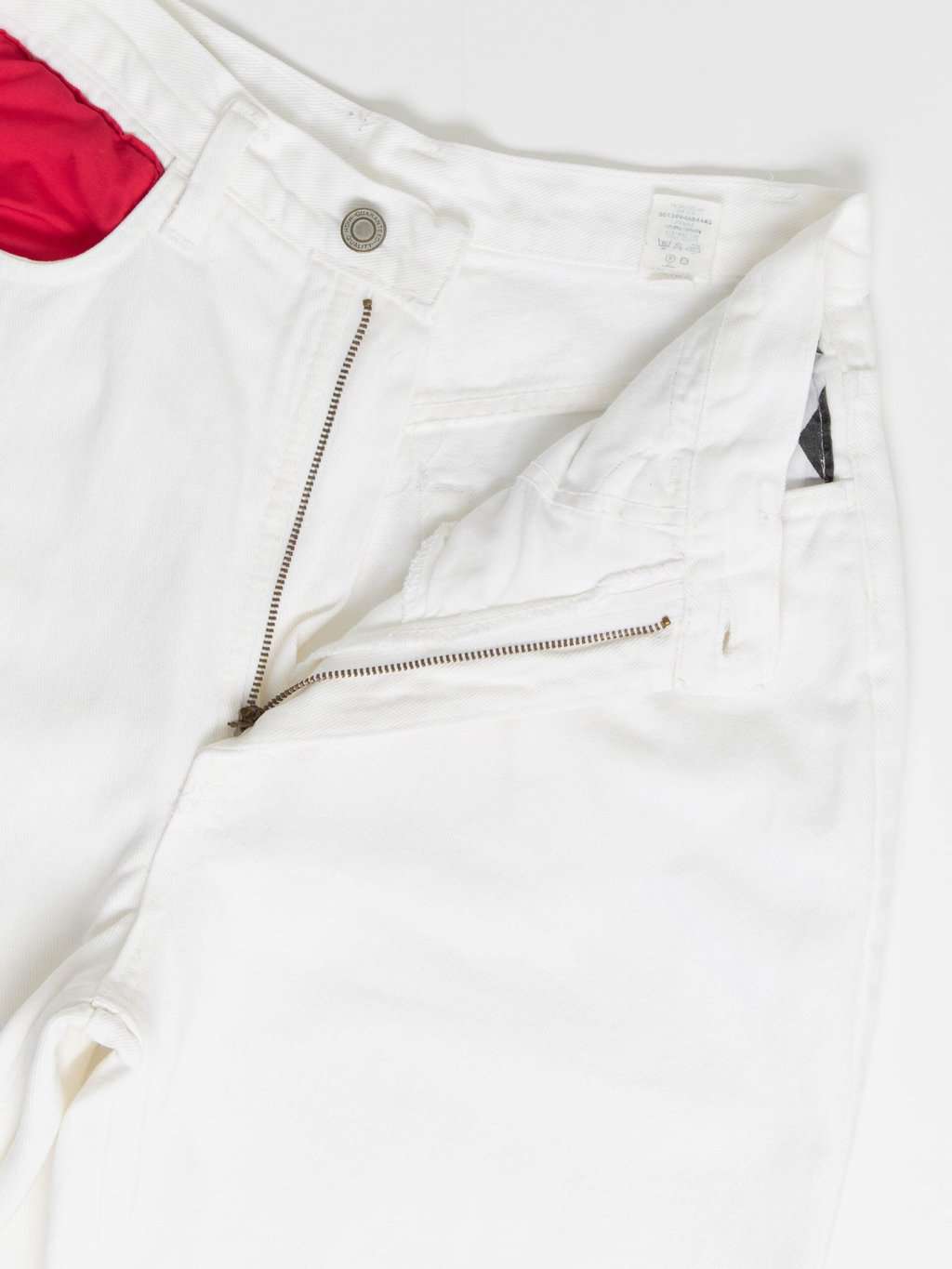 Womens customised David Bowie white jeans - Medium - Image 3