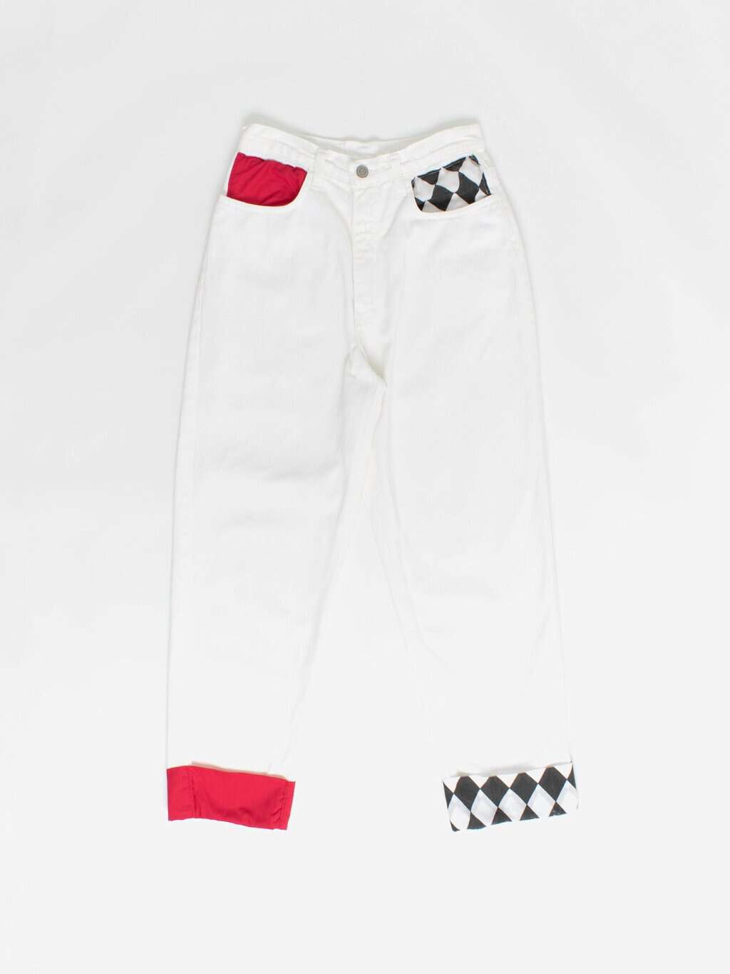 Womens customised David Bowie white jeans - Medium - Image 2