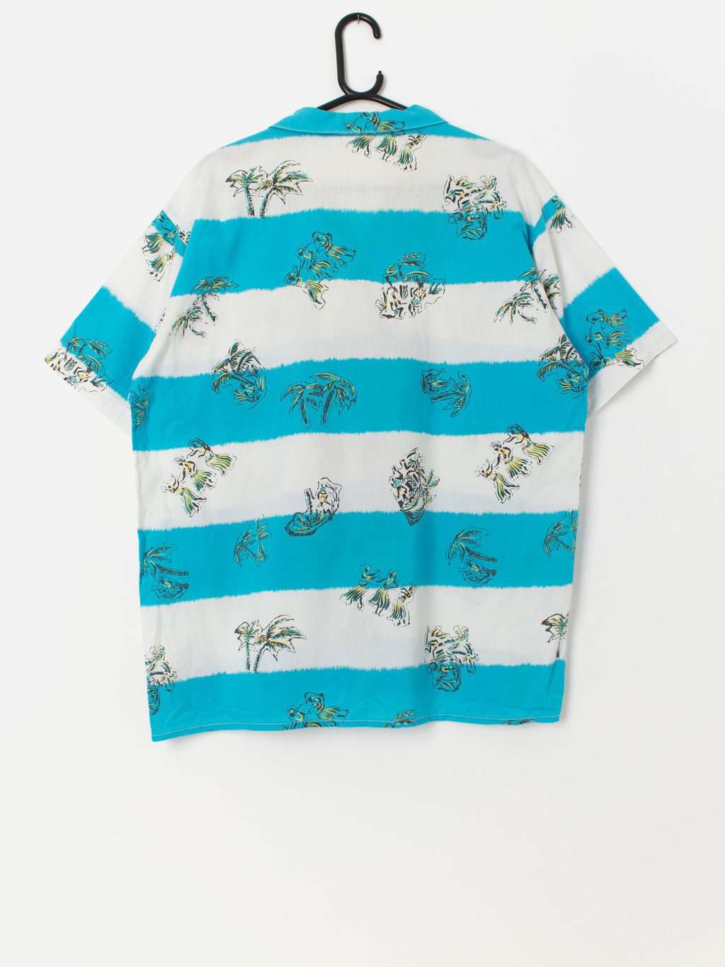 Vintage Hawaiian striped shirt with Aloha dancers - L/XL - Image 3