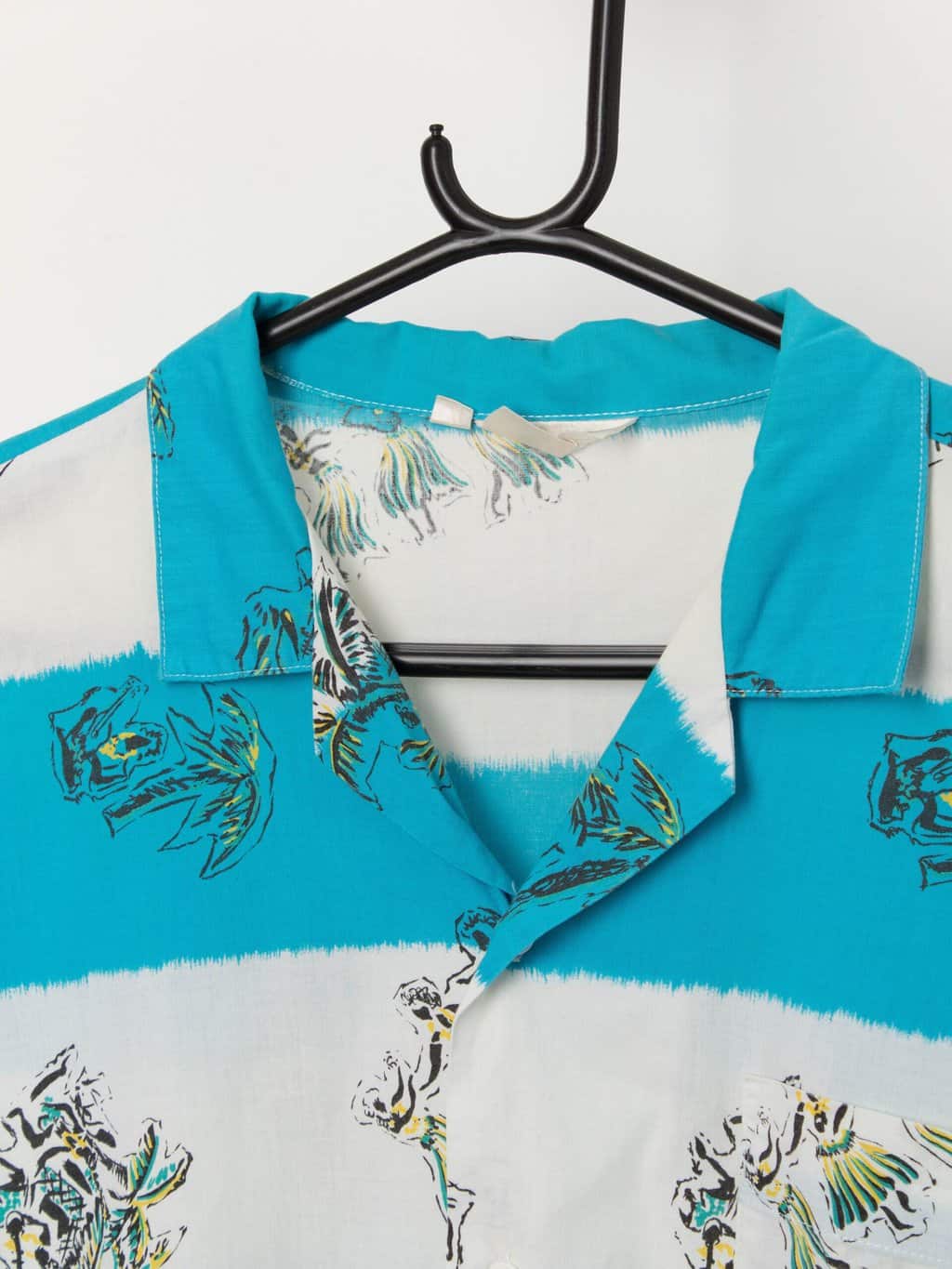 Vintage Hawaiian striped shirt with Aloha dancers - L/XL - Image 2