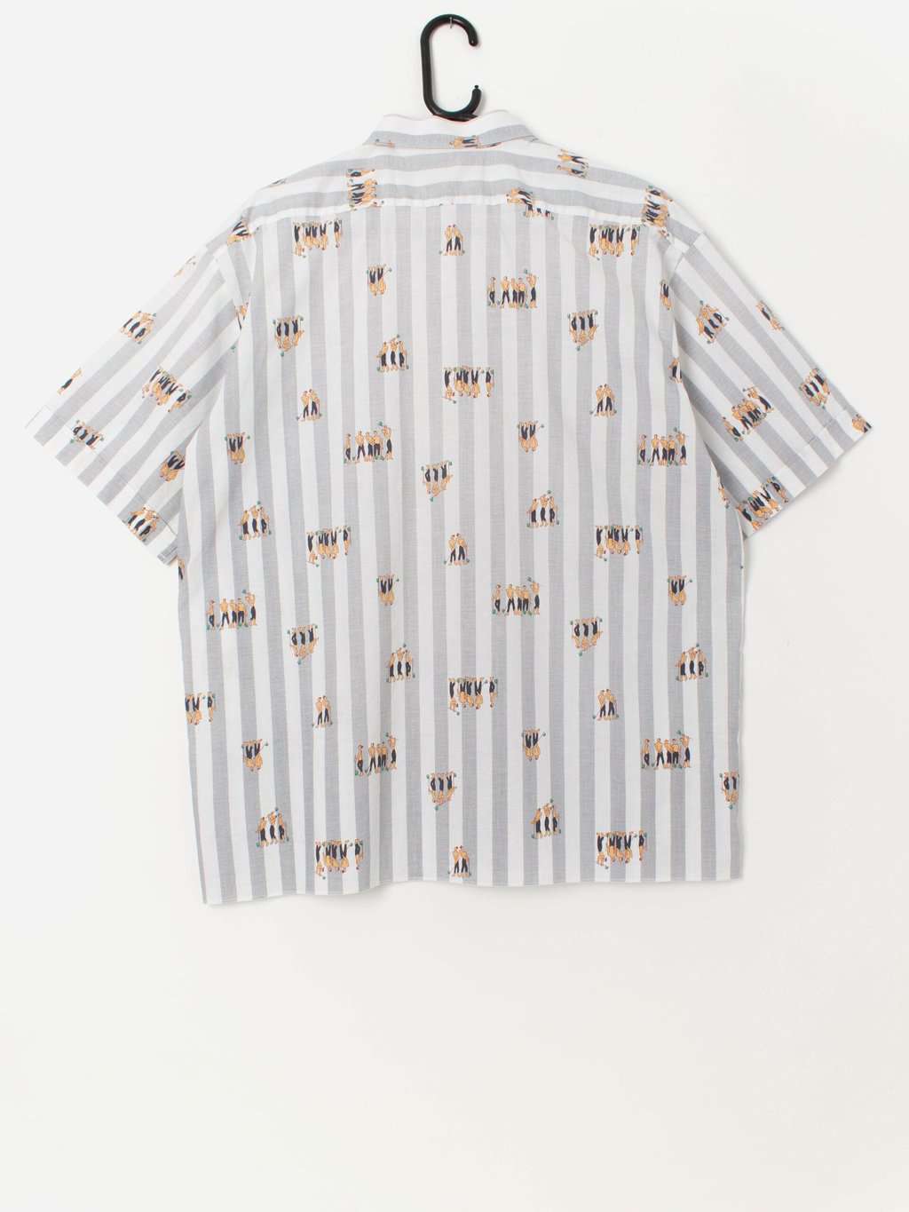 80s vintage striped shirt with character print - M - Image 3