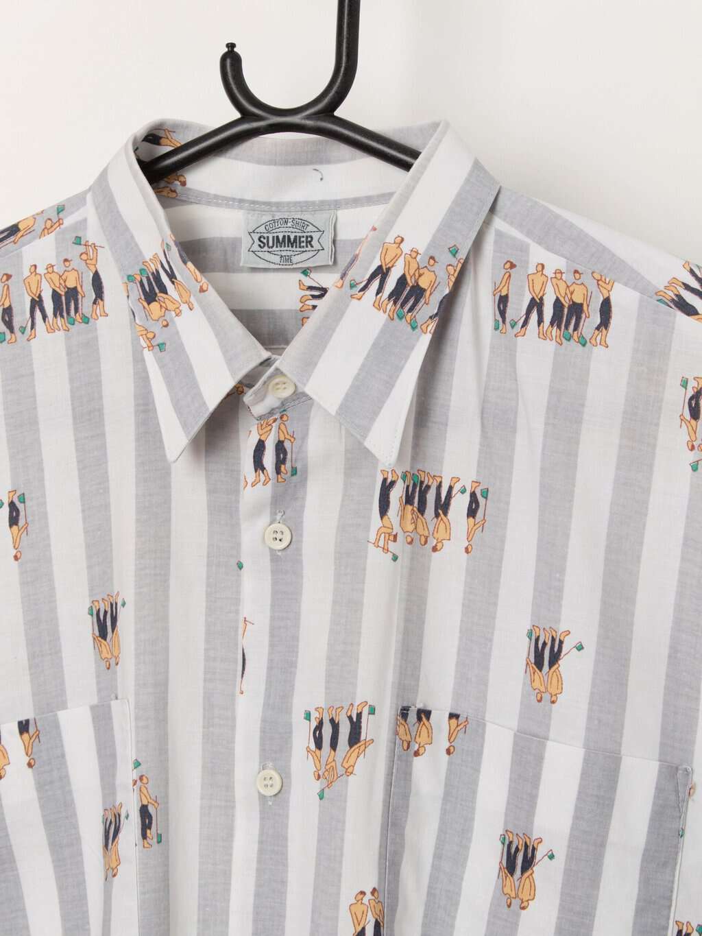80s vintage striped shirt with character print - M - Image 2