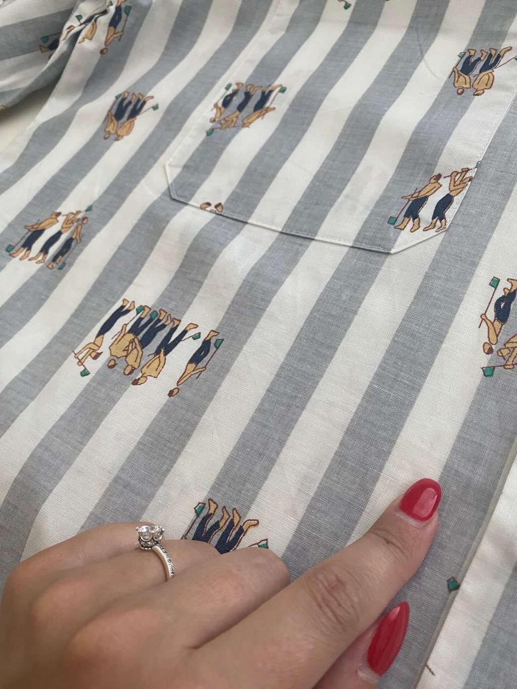 80s vintage striped shirt with character print - M - Image 5