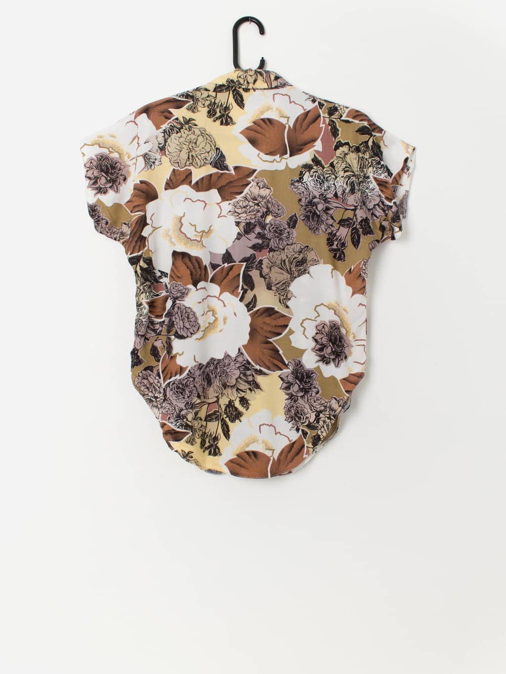 80s vintage floral blouse with shoulder pads - Medium - Image 3