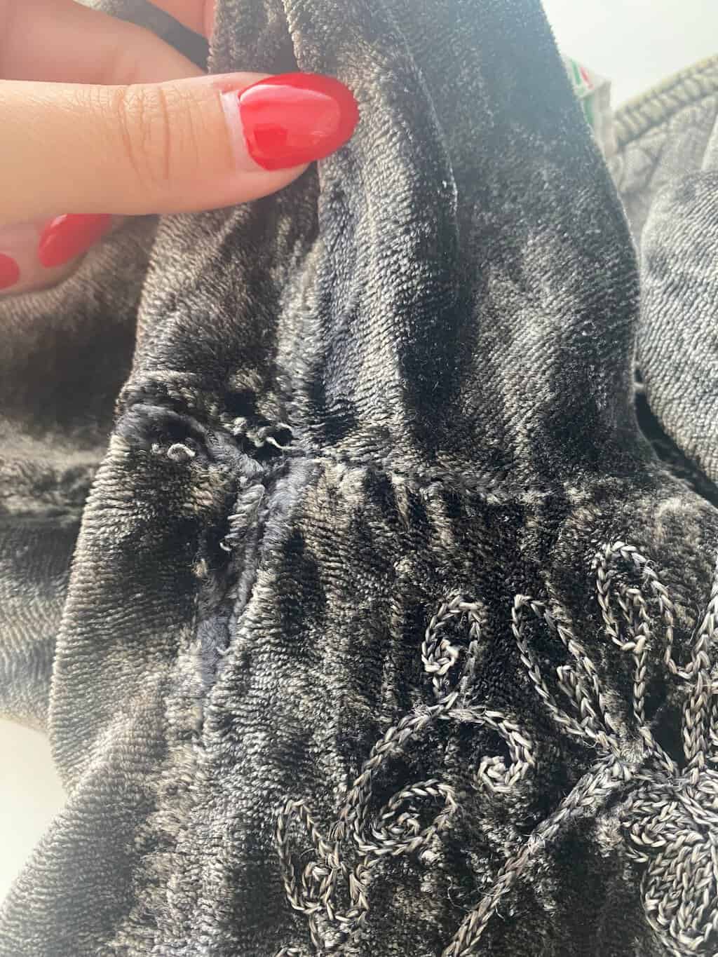 Vintage ropework velvet jacket in silver grey - Medium - Image 6