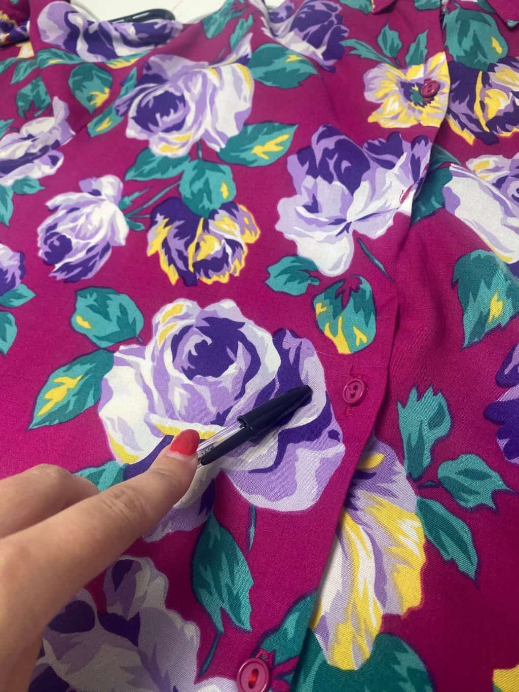 80s vintage Topshop blouse with vibrant rose print - M - Image 5
