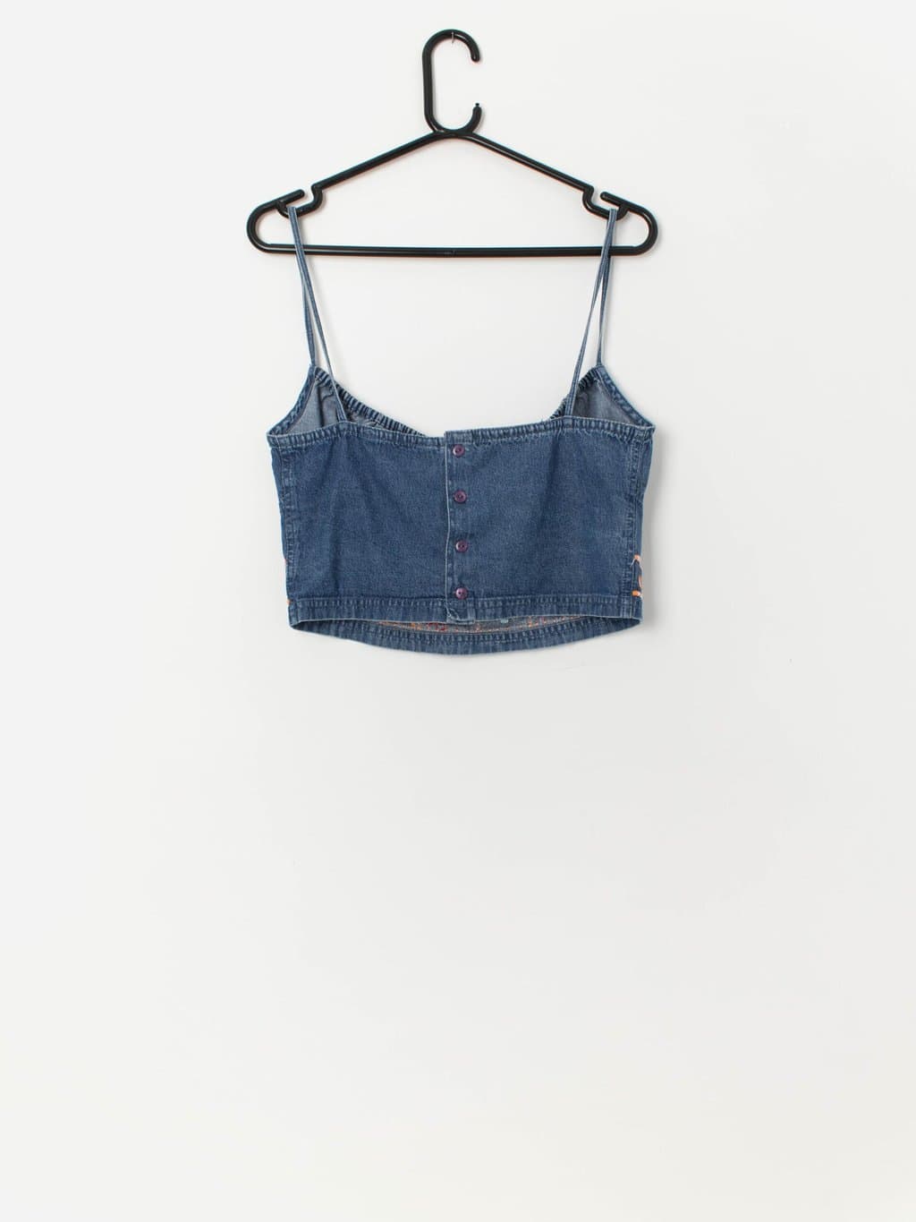 Y2K vintage embroidered denim crop top - Medium / Large - Image 3