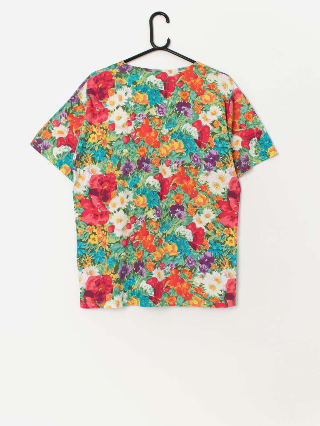 Vibrant vintage floral t-shirt, made in Italy - M / L - Image 3