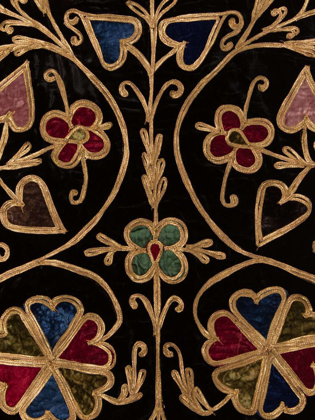 Vintage black and gold velvet ropework embroidered long waistcoat - Medium / Large - Image 4