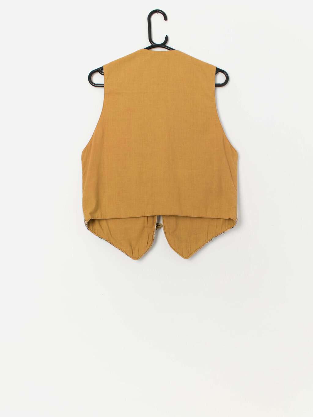 Vintage leather woven waistcoat, western style vest - M - Image 3