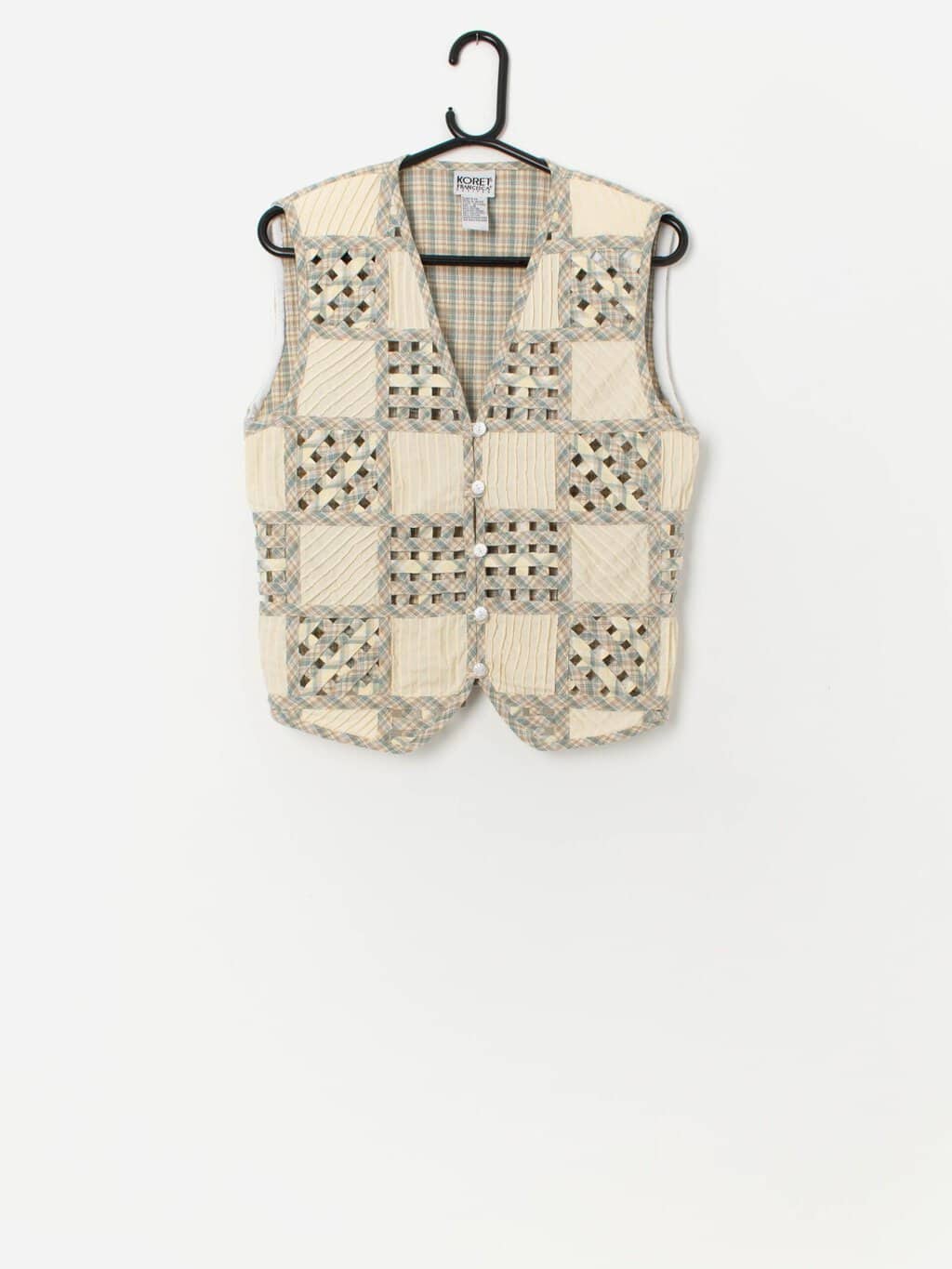 Vintage latticework vest with sweet buttons - Medium