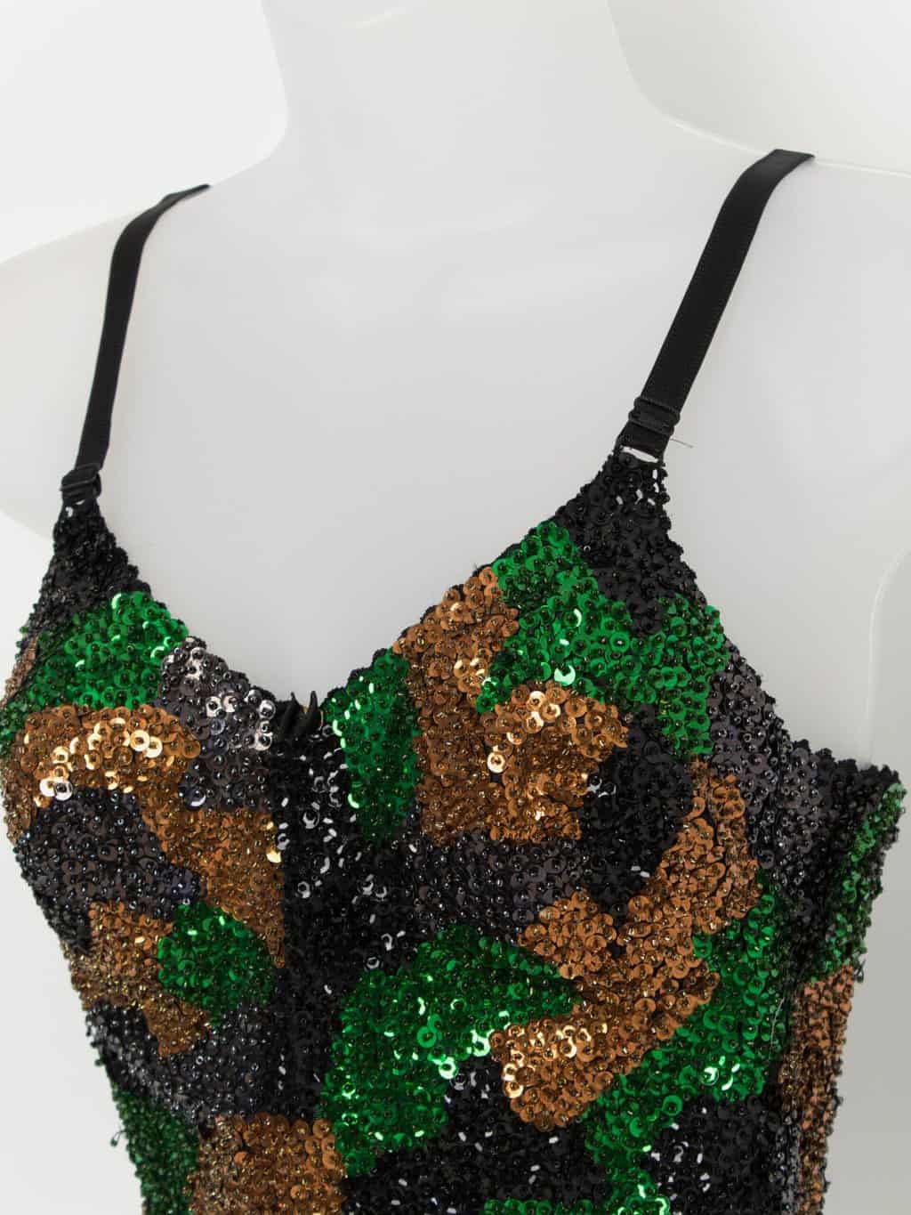 Vintage cropped camo sequin bralette top - Medium - Image 2