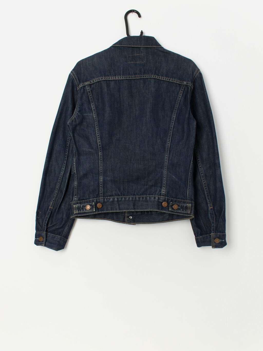 Women's vintage Levis denim jacket for girls, dark blue trucker jacket - Medium - Image 3