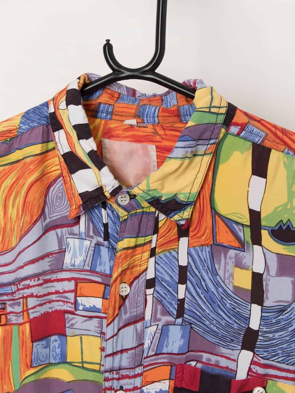 Crazy vintage shirt with bold abstract pattern - 2XL - Image 2
