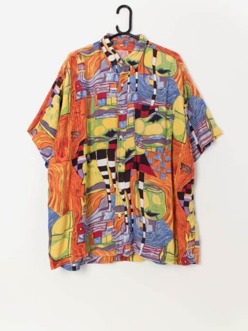 Crazy vintage shirt with bold abstract pattern - 2XL