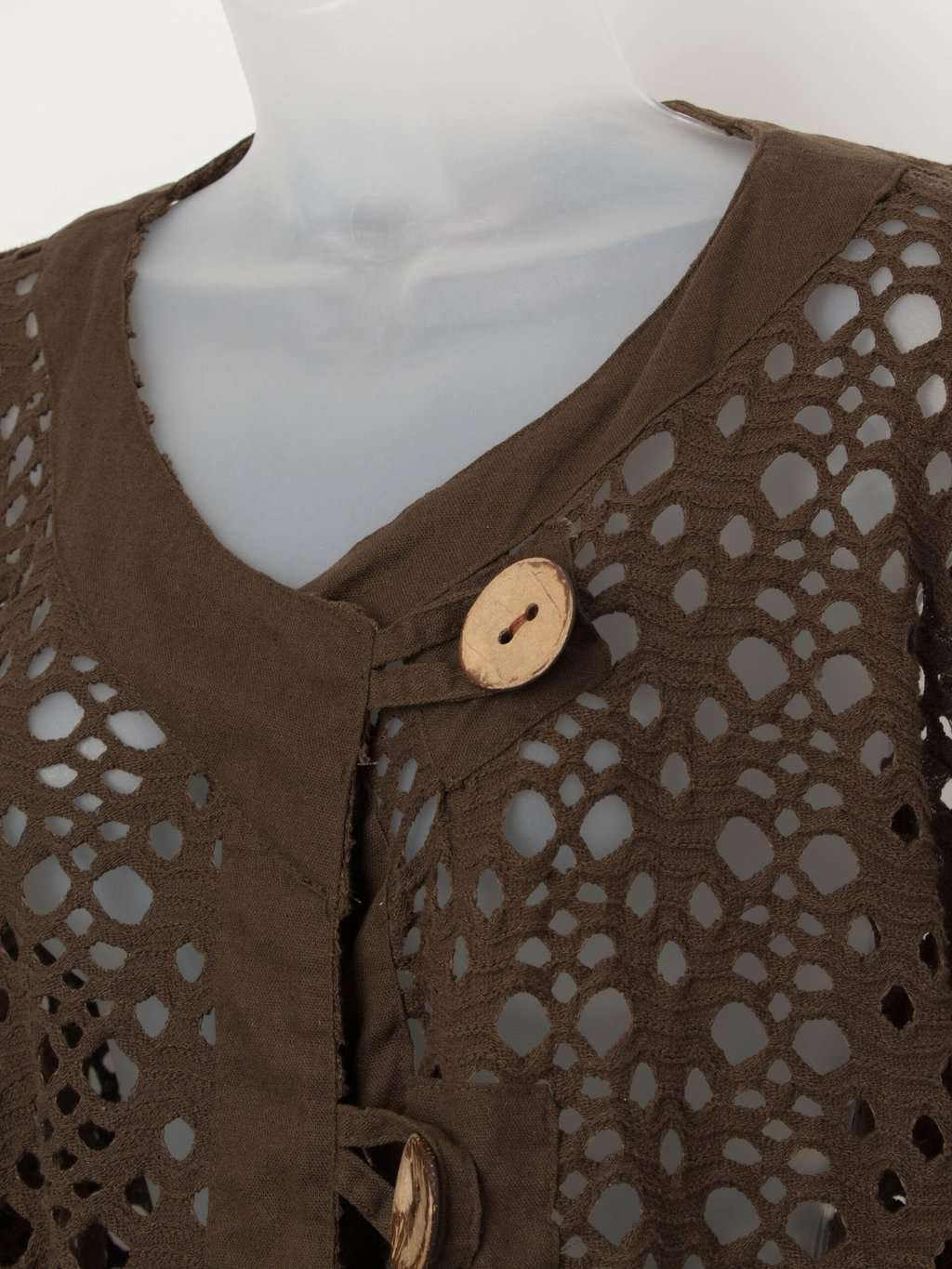 Vintage oversized Y2K cropped jacket in brown - M / L - Image 2