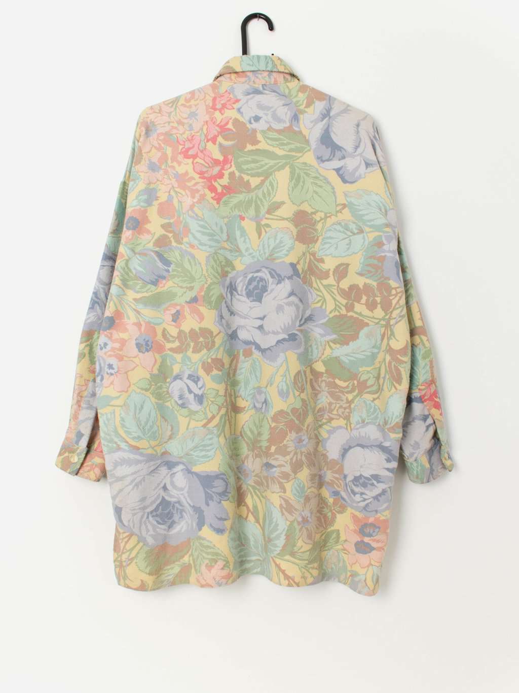 90s vintage pastel floral shirt, made in Great Britain - Large - Image 3