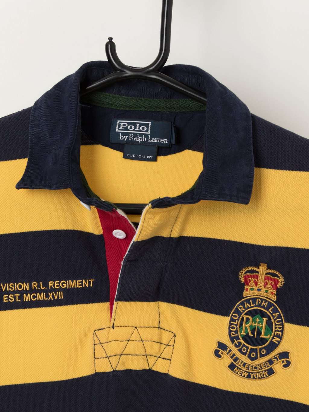 90s vintage Polo by Ralph Lauren 381 Bleecker St striped polo shirt - Medium / Large - Image 3