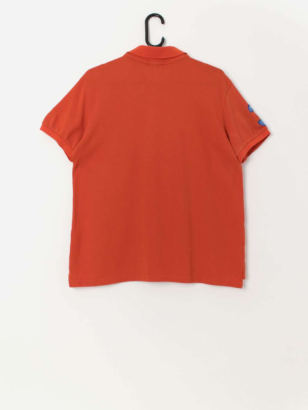 Vintage Polo by Ralph Lauren orange polo shirt with large blue pony - Large - Image 3