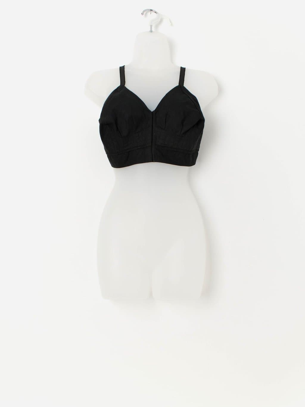 Vintage 1950s original black bra - Medium