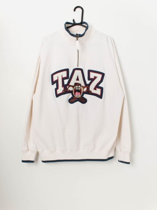 Vintage Tasmanian Devil Looney Tunes quarter zip sweater - Large